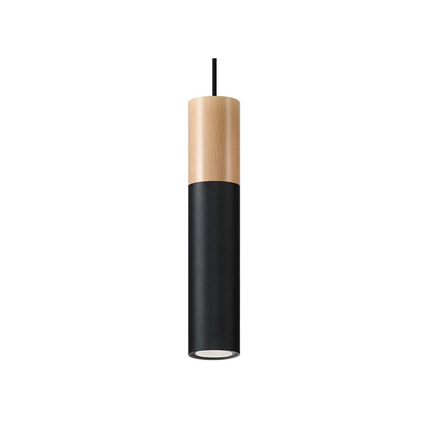 Подвесная люстра PABLO 1xGU10/40W/230V черный/бук