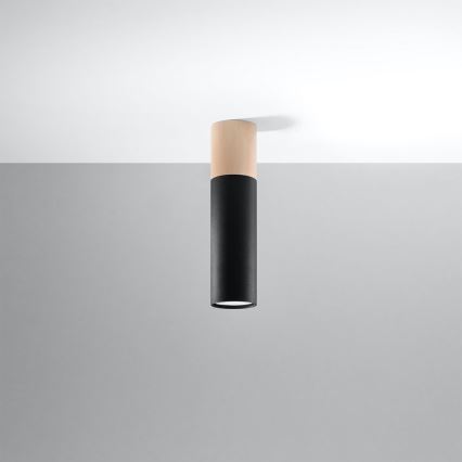 Потолочный светильник PABLO 1xGU10/40W/230V черный/бук