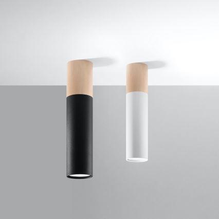 Стельовий світильник PABLO 1xGU10/40W/230V чорний/бук