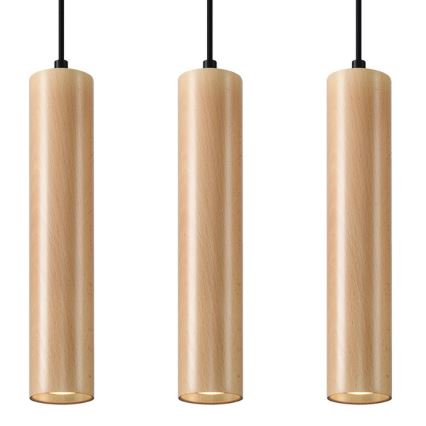Підвісна люстра LINO 3xGU10/40W/230V бук
