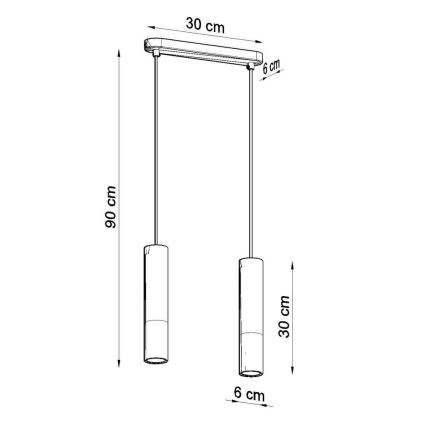 Люстра на тросі BORGIO 2xGU10/40W/230V бетон/метал біла