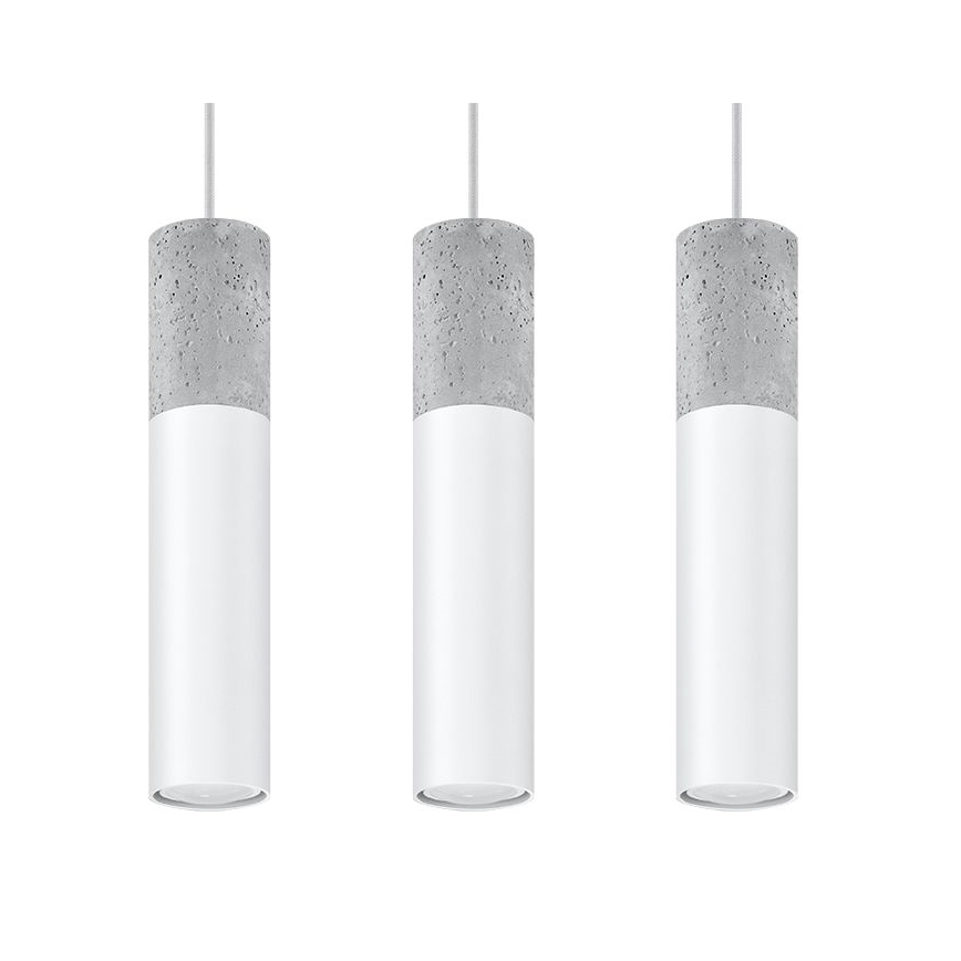 Подвесная люстра BORGIO 3xGU10/40W/230V бетон/металл белый