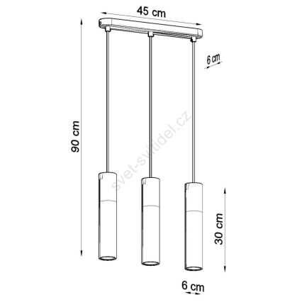 Подвесная люстра BORGIO 3xGU10/40W/230V бетон/металл белый