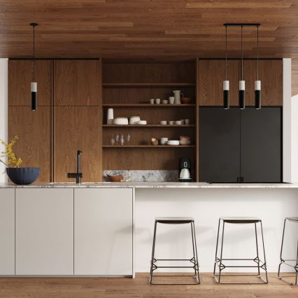 Підвісний світильник на тросі BORGIO 1xGU10/40W/230V бетон/метал чорний