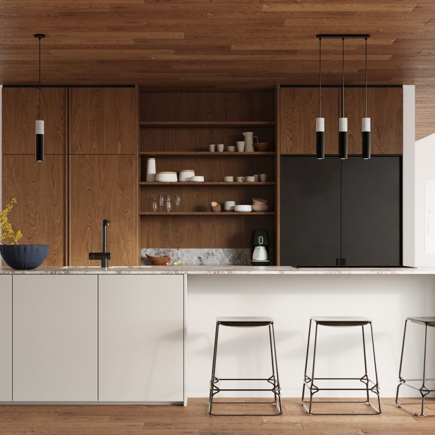 Підвісний світильник на тросі BORGIO 2xGU10/40W/230V бетон/метал чорний