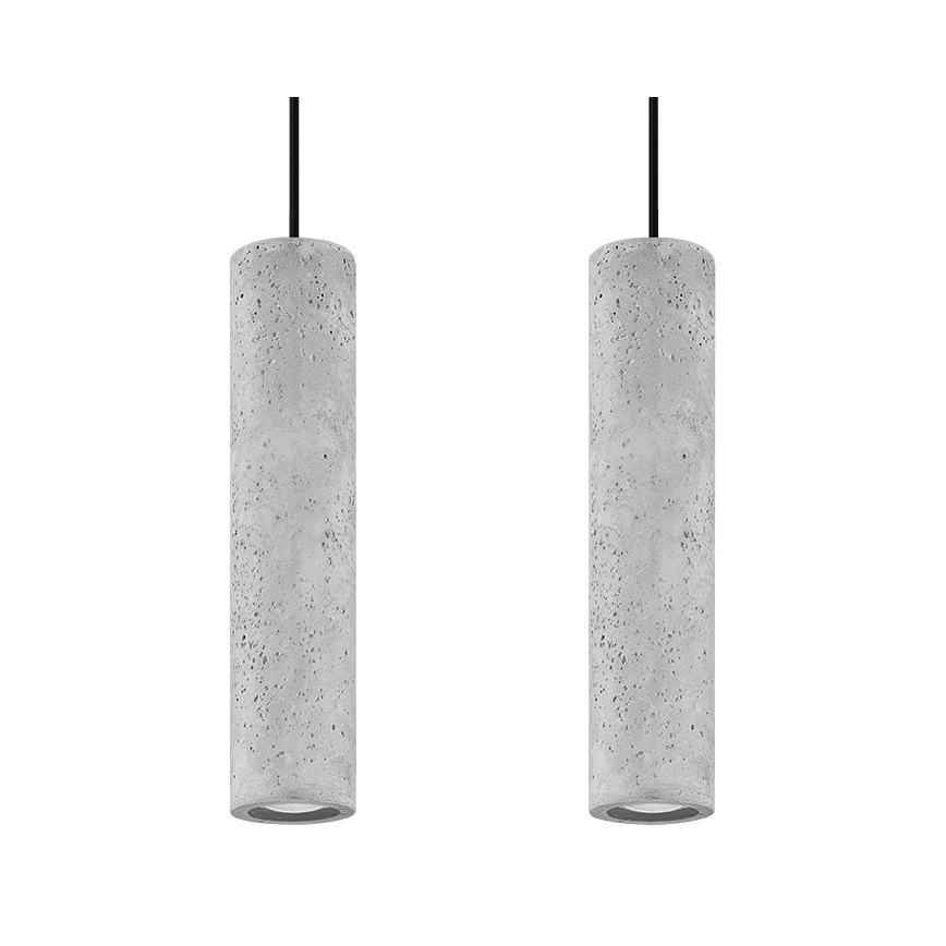 Подвесная люстра LUVO 2xGU10/40W/230V бетон/черный