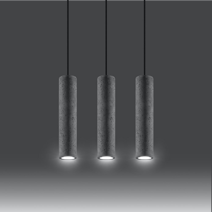 Люстра на тросі LUVO 3xGU10/40W/230V бетон/чорний