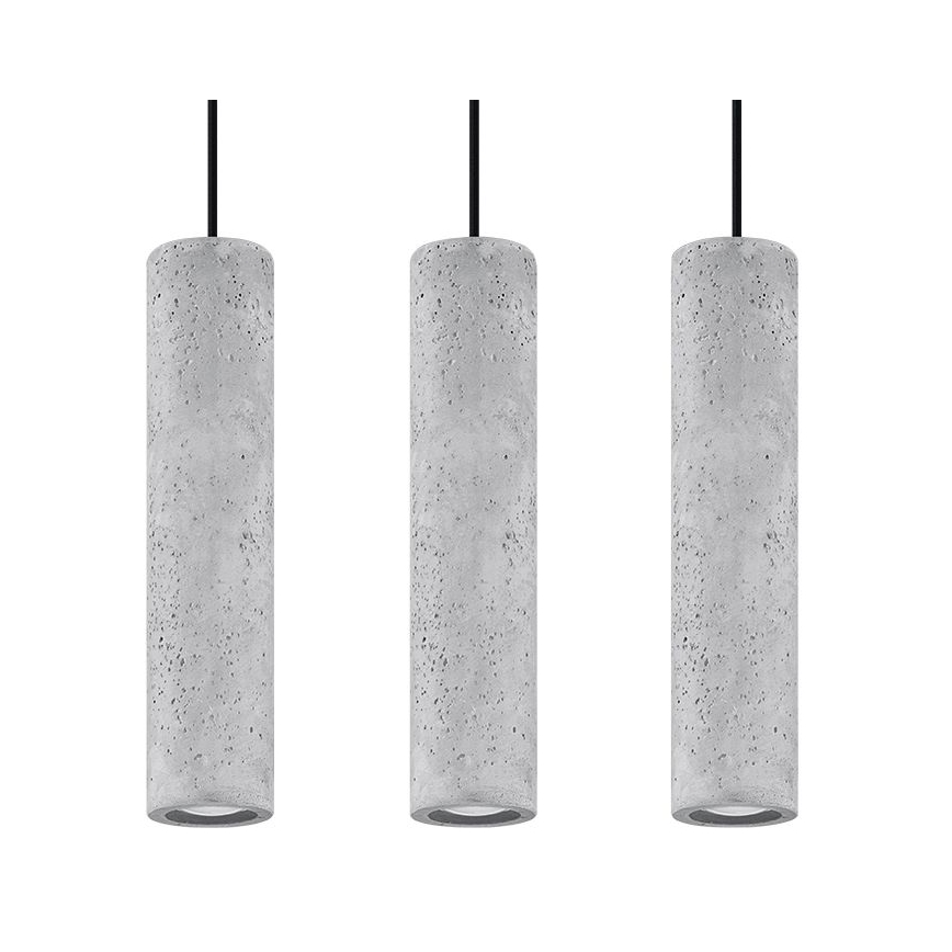 Люстра на тросі LUVO 3xGU10/40W/230V бетон/чорний