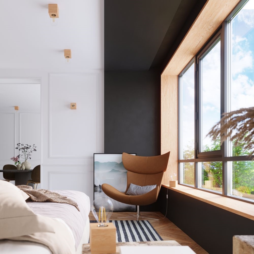 Потолочный светильник ABEL 1xE27/60W/230V бук