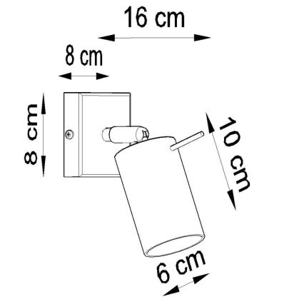 Настенный точечный светильник RING 1xGU10/10W/230V
