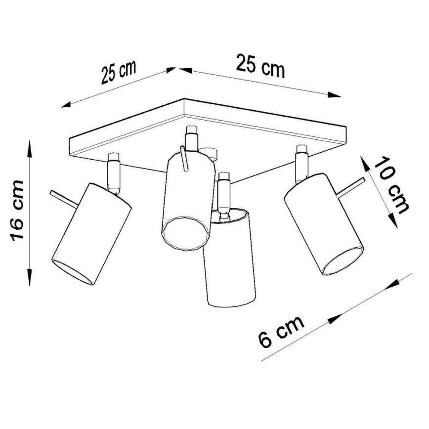 Точковий світильник RING 4xGU10/10W/230V