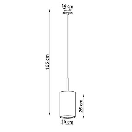 Люстра на тросе OTTO 1xE27/60W/230V ⌀ 15 см белая
