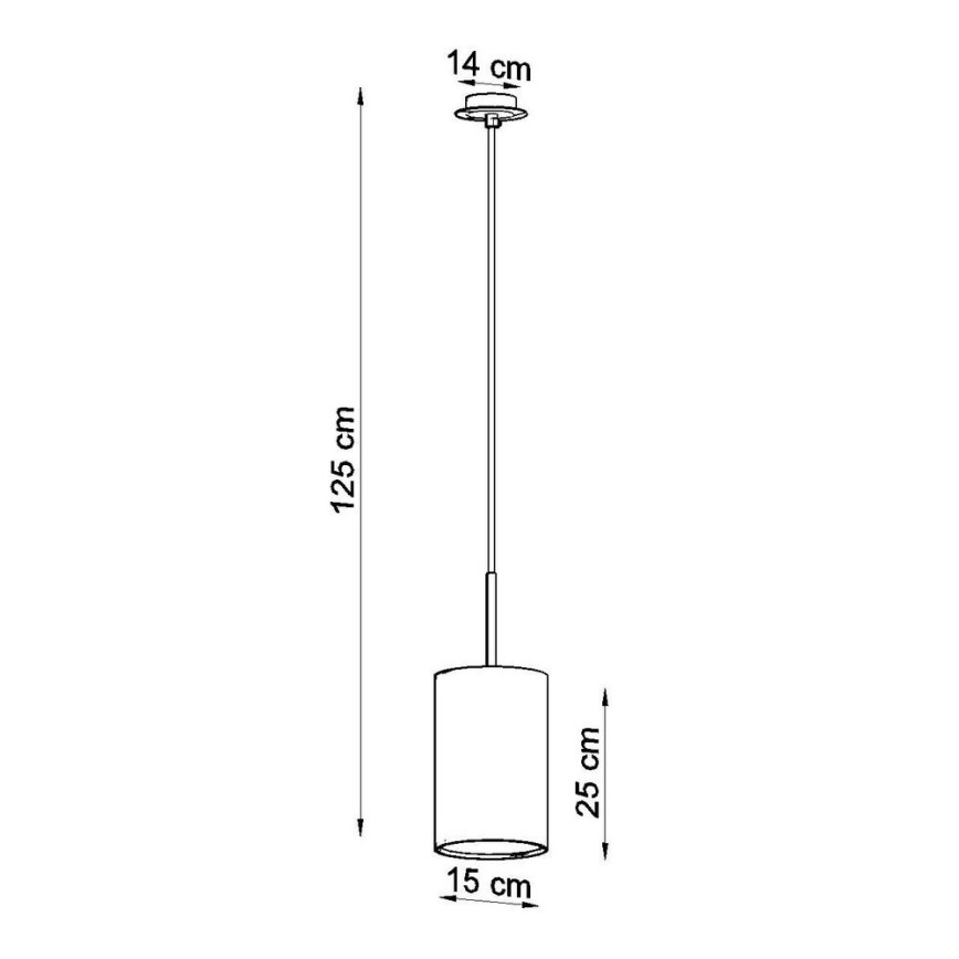 Люстра на тросе OTTO 1xE27/60W/230V ⌀ 15 см черная