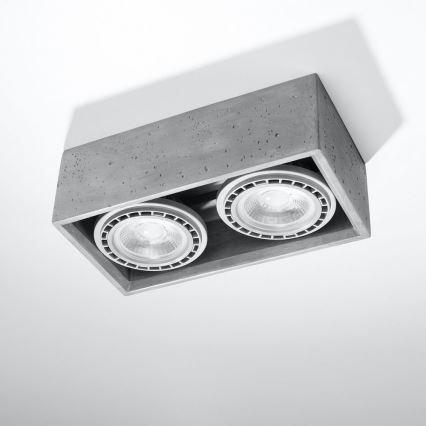 Стельовий світильник QUATRO AR111 2xGU10/40W/230V бетон