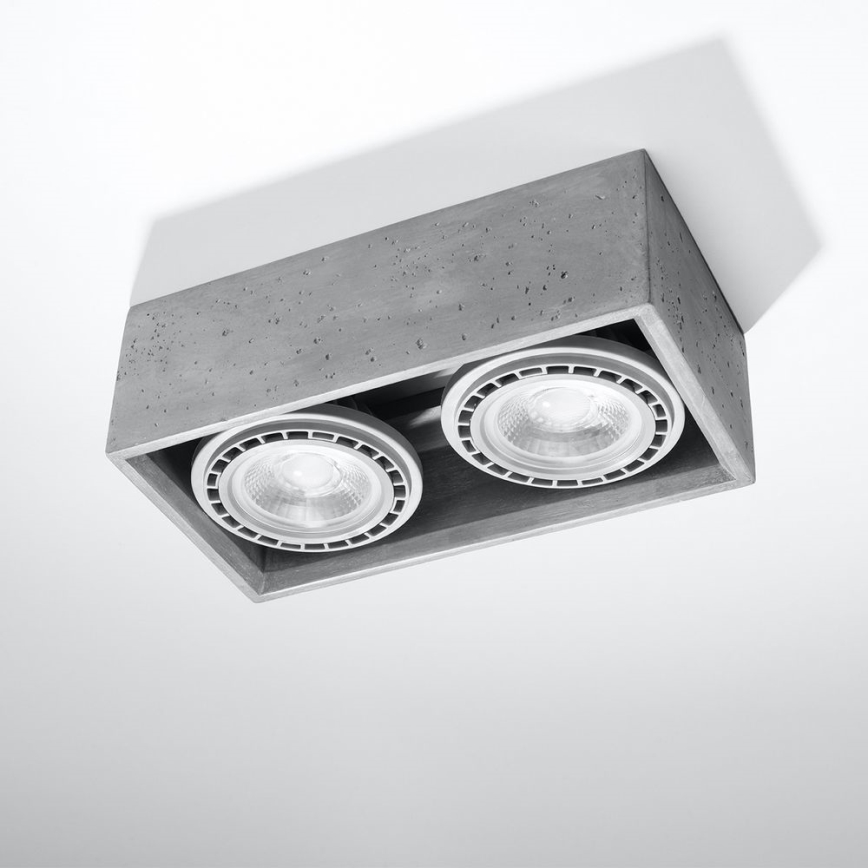 Стельовий світильник QUATRO AR111 2xGU10/40W/230V бетон