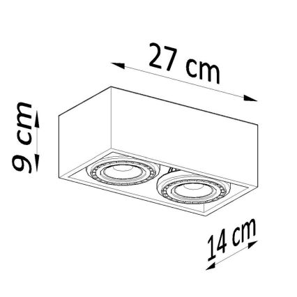 Стельовий світильник QUATRO AR111 2xGU10/40W/230V бетон