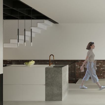 Підвісна люстра MOSAIC 1xG9/12W/230V чорний/глянцевий хром