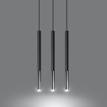 Підвісна люстра MOSAIC 3xG9/12W/230V чорний/глянцевий хром