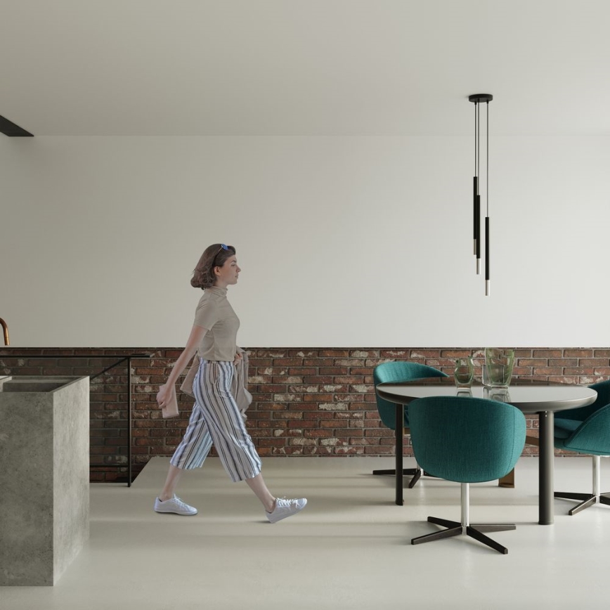 Підвісна люстра MOSAIC 3xG9/12W/230V чорний/глянцевий хром