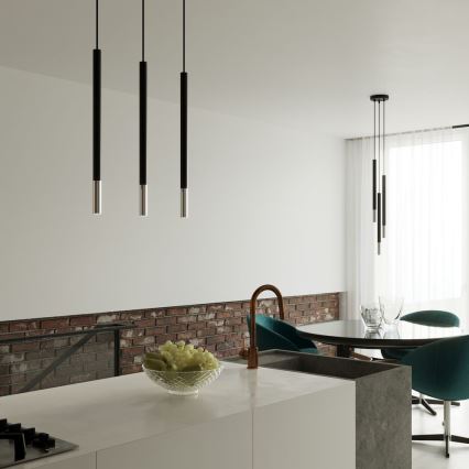 Підвісна люстра MOSAIC 3xG9/12W/230V чорний/глянцевий хром