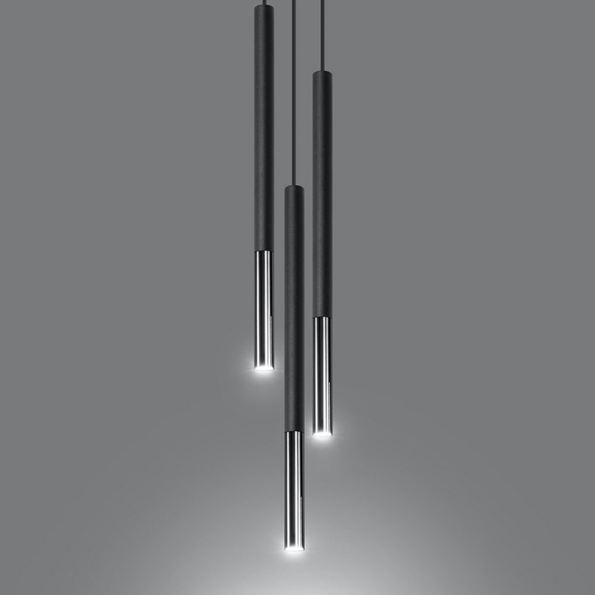 Підвісна люстра MOSAIC 3xG9/12W/230V чорний/глянцевий хром