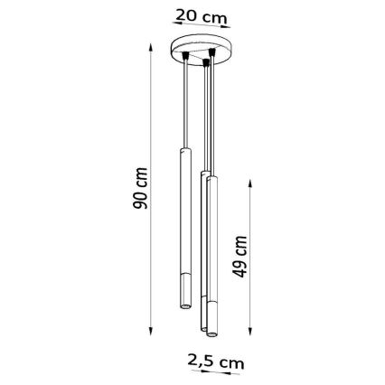 Підвісна люстра MOSAIC 3xG9/12W/230V чорний/глянцевий хром