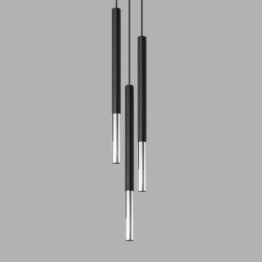 Подвесная люстра MOSAIC 3xG9/12W/230V черный/блестящий хром