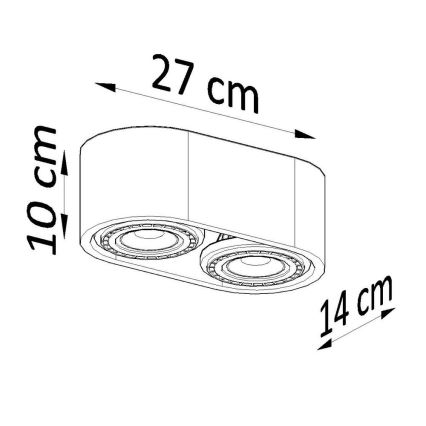 Стельовий світильник BASIC AR111 2xGU10/40W/230V бук