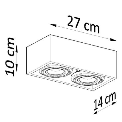 Стельовий світильник QUATRO AR111 2xGU10/40W/230V бук