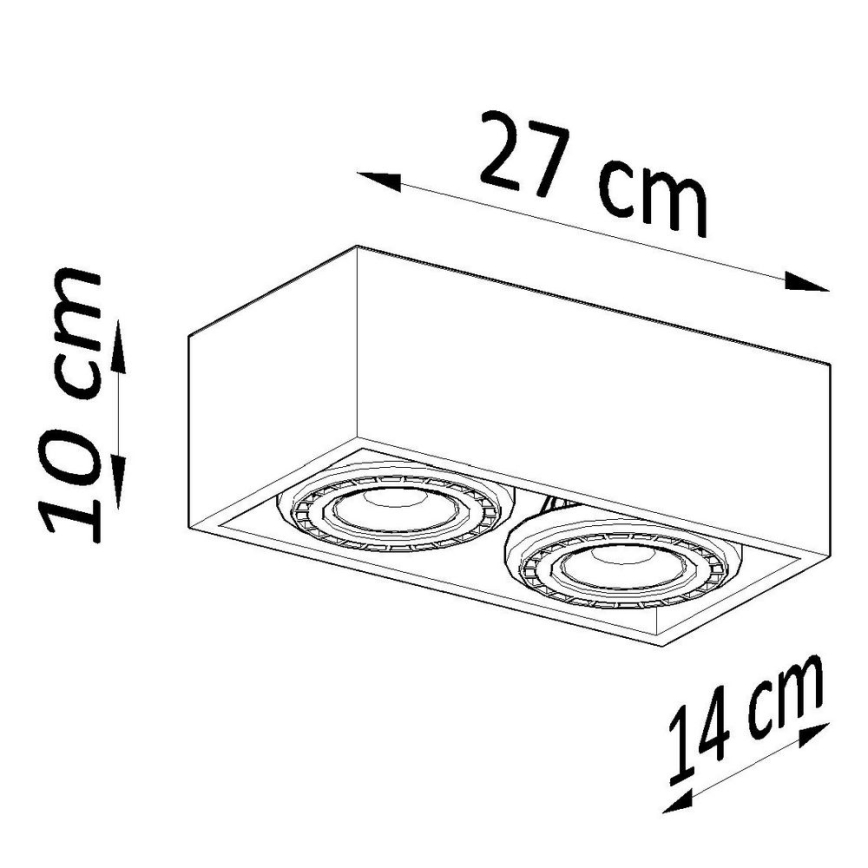 Стельовий світильник QUATRO AR111 2xGU10/40W/230V бук