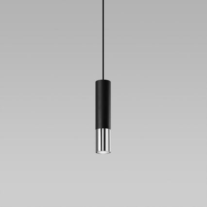 Підвісна люстра LOOPEZ 1xGU10/10W/230V чорний/глянцевий хром