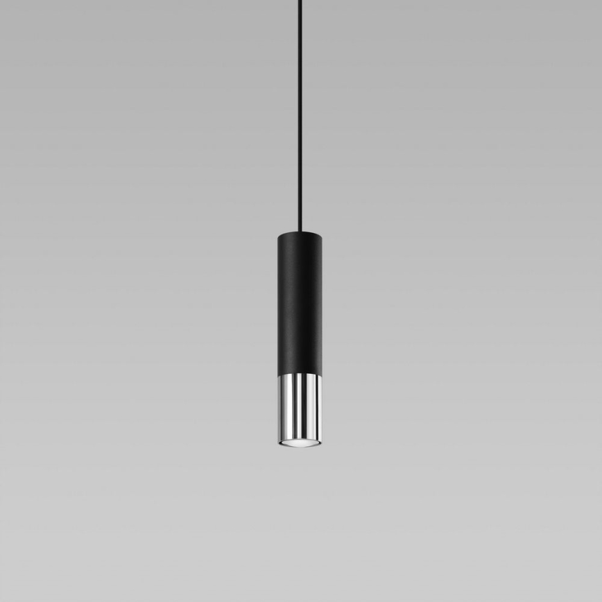 Підвісна люстра LOOPEZ 1xGU10/10W/230V чорний/глянцевий хром