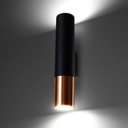 Настінний світильник LOOPEZ 2xGU10/10W/230V чорний/мідь