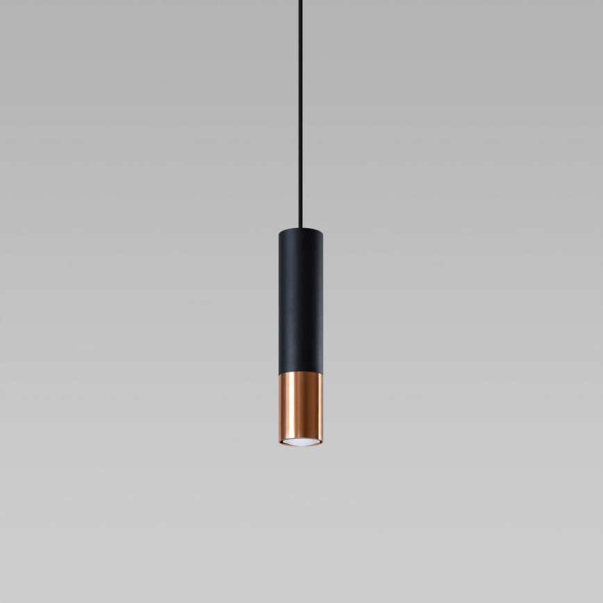 Підвісна люстра LOOPEZ 1xGU10/10W/230V чорний/мідь