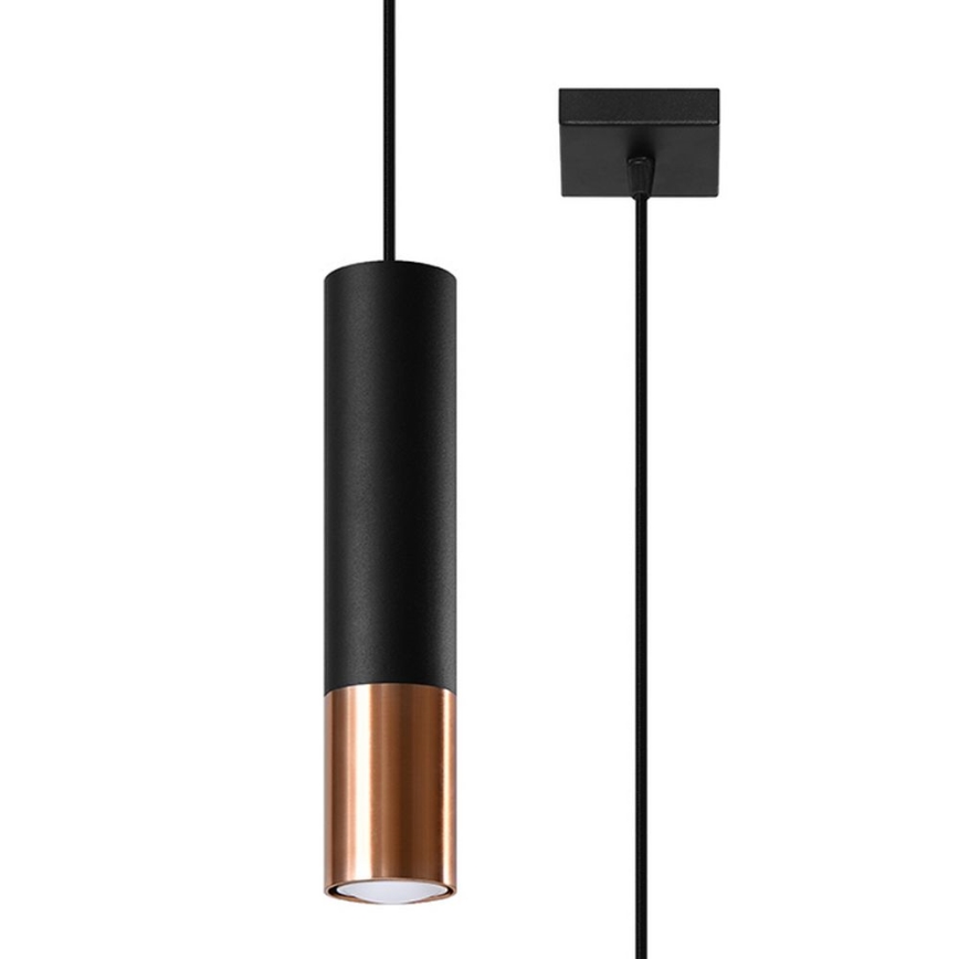 Підвісна люстра LOOPEZ 1xGU10/10W/230V чорний/мідь