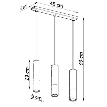 Подвесная люстра LOOPEZ 3xGU10/10W/230V черный/медный