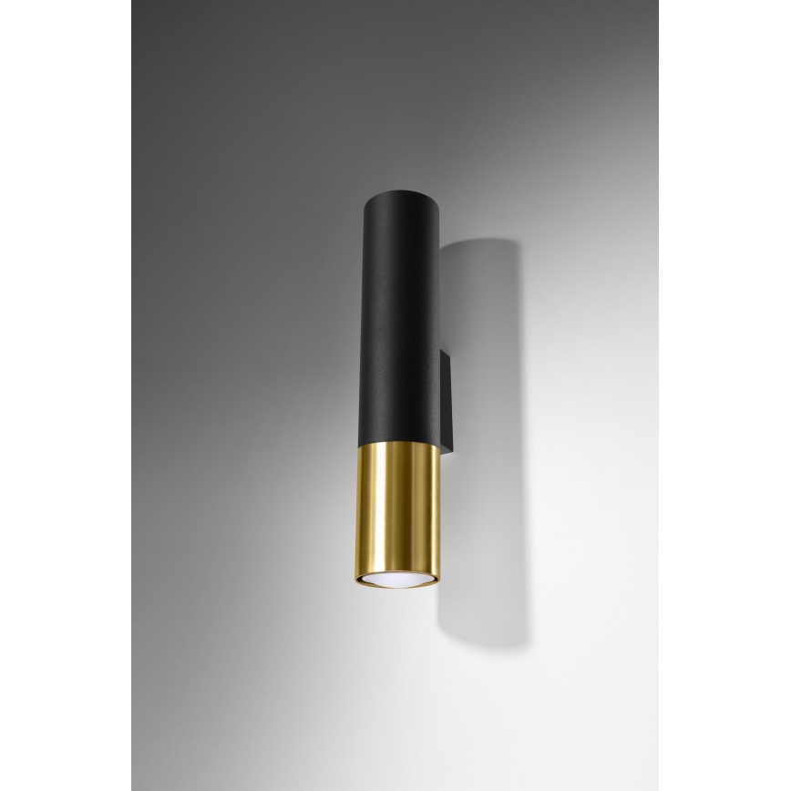 Настенный светильник LOOPEZ 2xGU10/10W/230V черный/золотистый