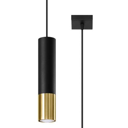 Люстра на тросе LOOPEZ 1xGU10/40W/230V черная/золотая