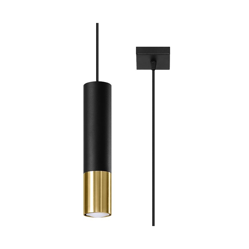 Підвісна люстра LOOPEZ 1xGU10/40W/230V чорний/золотий