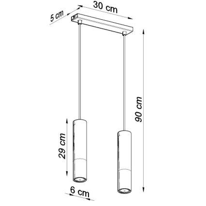 Подвесная люстра LOOPEZ 2xGU10/10W/230V черный/золотистый
