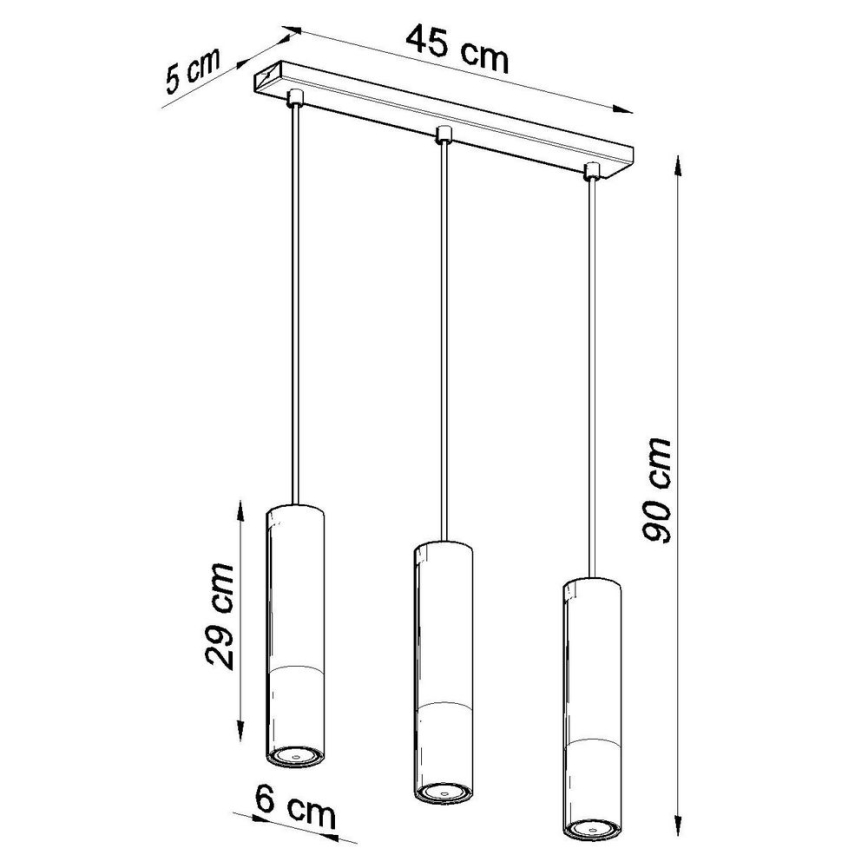 Подвесная люстра LOOPEZ 3xGU10/10W/230V черный/золотистый