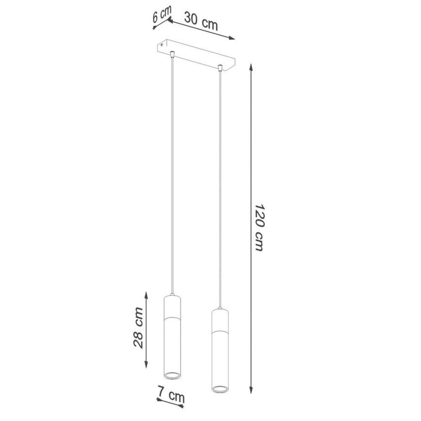 Підвісна люстра ZANE 2xGU10/40W/230V бетон/береза/бук