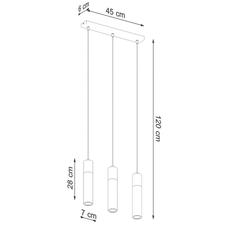 Підвісна люстра ZANE 3xGU10/40W/230V бетон/береза/бук