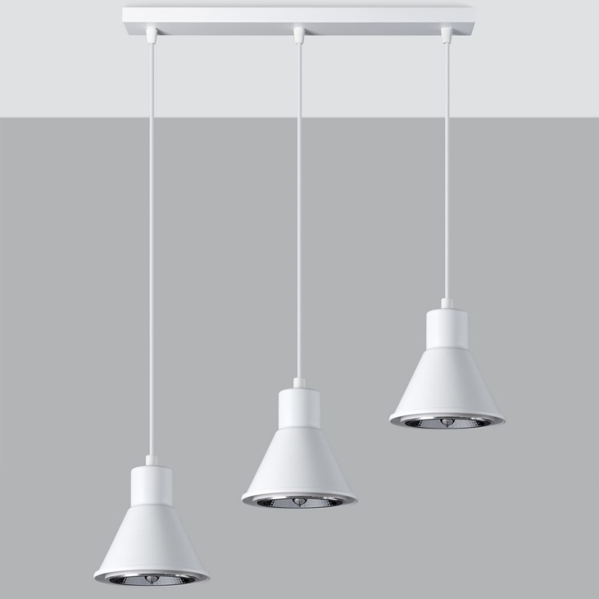 Підвісна люстра TAZILA 3xES111/60W/230V білий