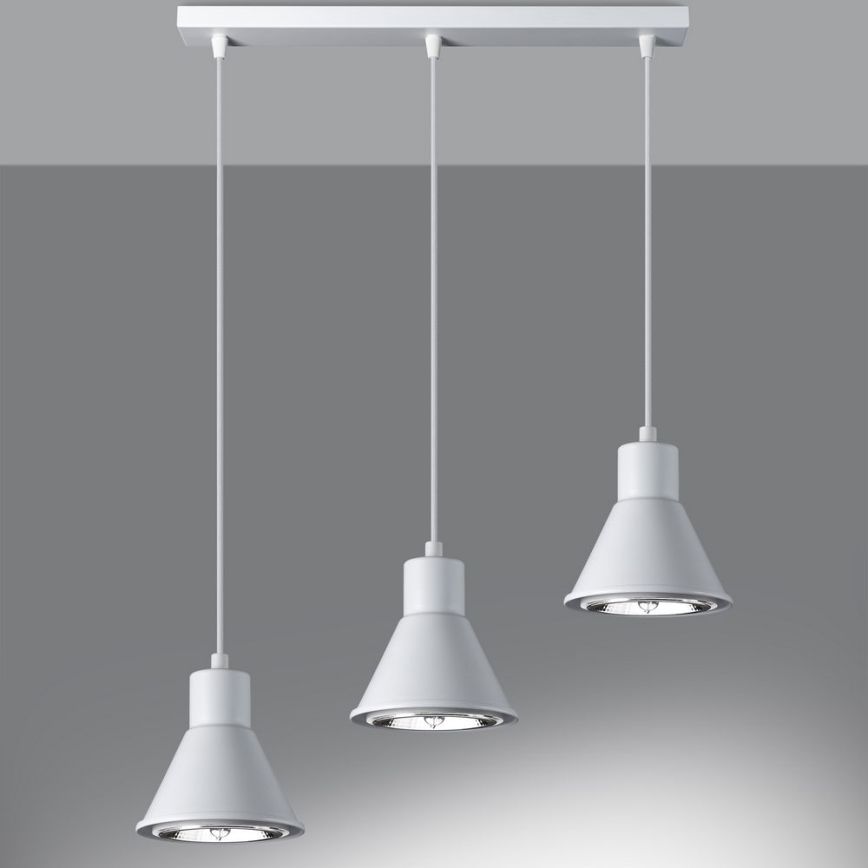 Підвісна люстра TAZILA 3xES111/60W/230V білий
