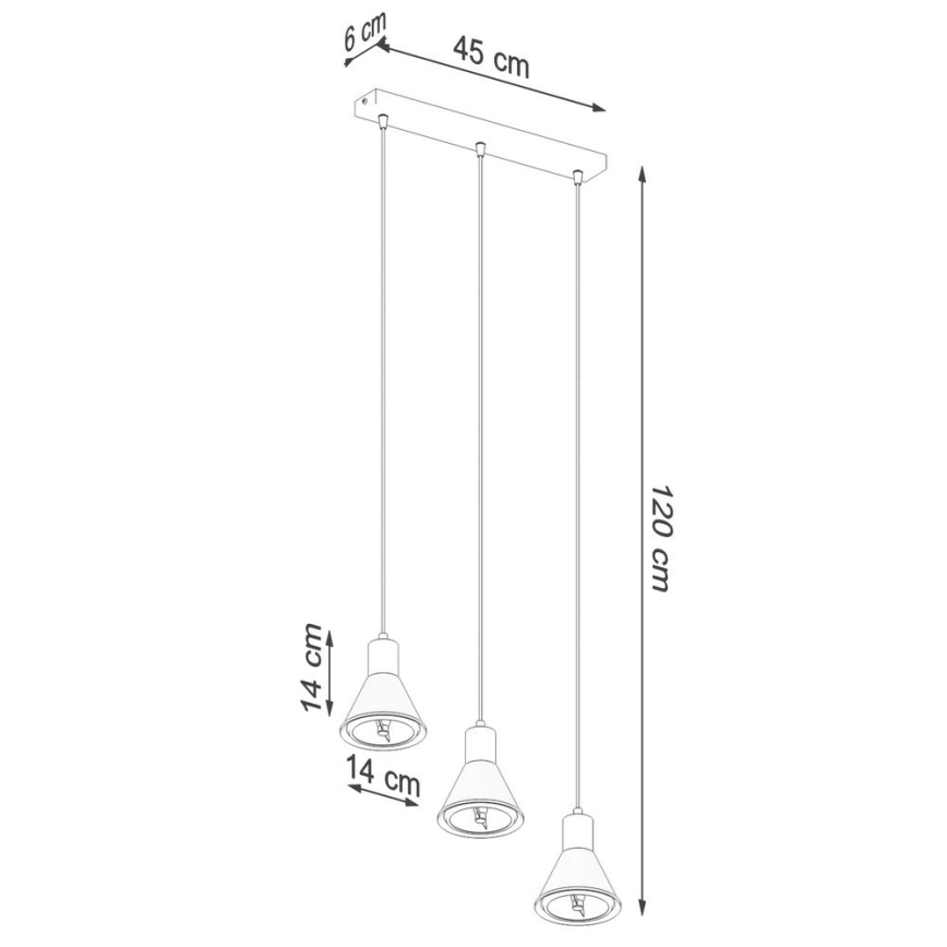 Підвісна люстра TAZILA 3xES111/60W/230V білий