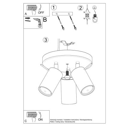 Точечный светильник RING 3xGU10/10W/230V черный