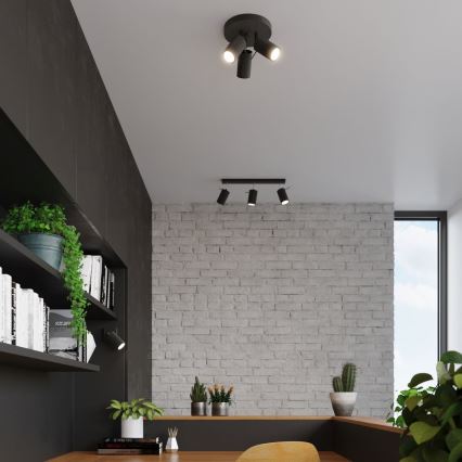 Точковий світильник RING 3xGU10/10W/230V чорний