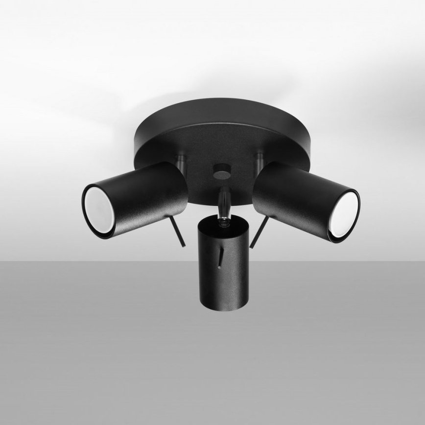 Точковий світильник RING 3xGU10/10W/230V чорний