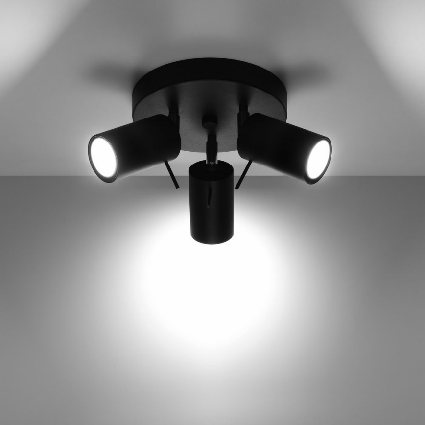 Точковий світильник RING 3xGU10/10W/230V чорний